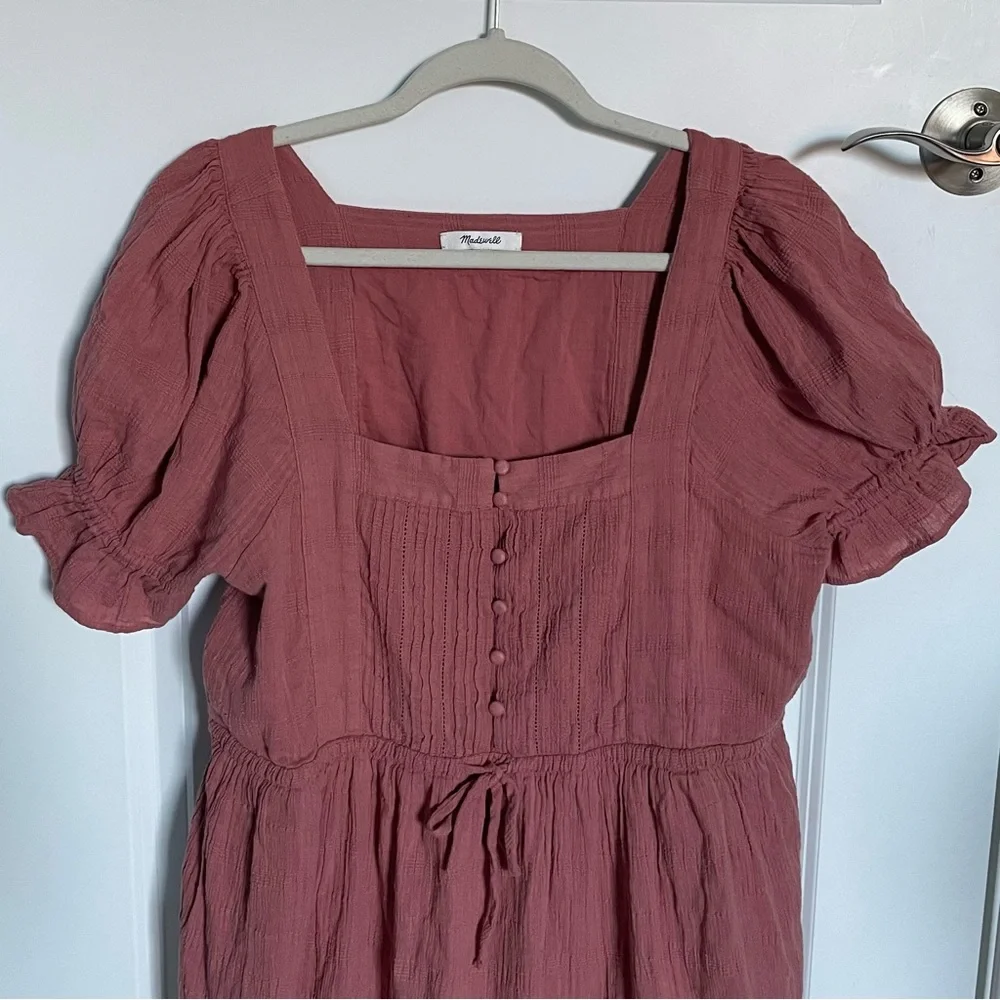 Madewell Mauve Pink Puff-Sleeve Mini Dress - Picture 3 of 16